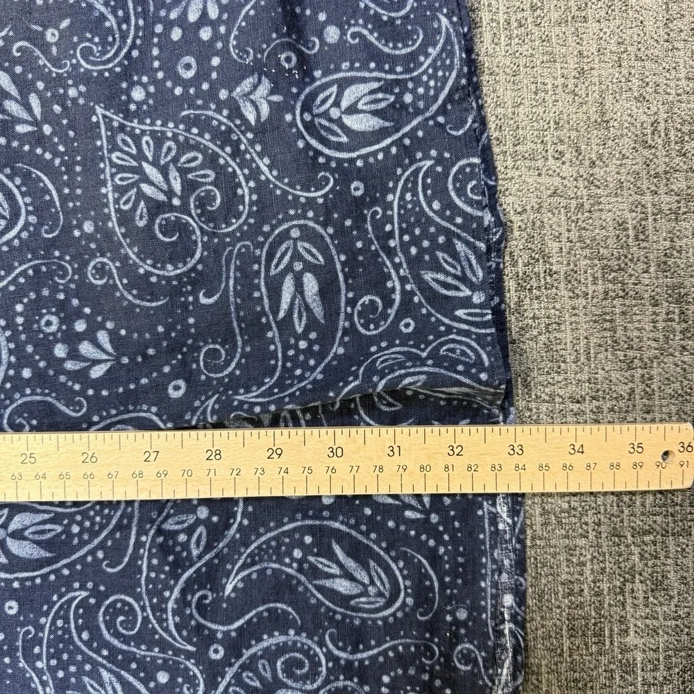 Vtg Polo Ralph Lauren Cambridge Linen Shirt Men's‎ XL Blue Paisley 1/2 Button Up